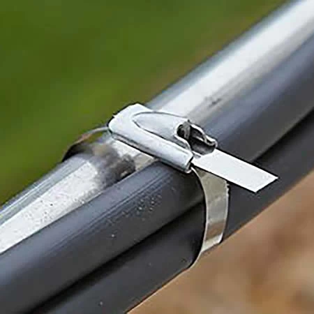 Collier de serrage,Bobine de cravate de câble en acier inoxydable 304, avec  poteau électrique, signe de plaque de - 8X0.4mm 50m